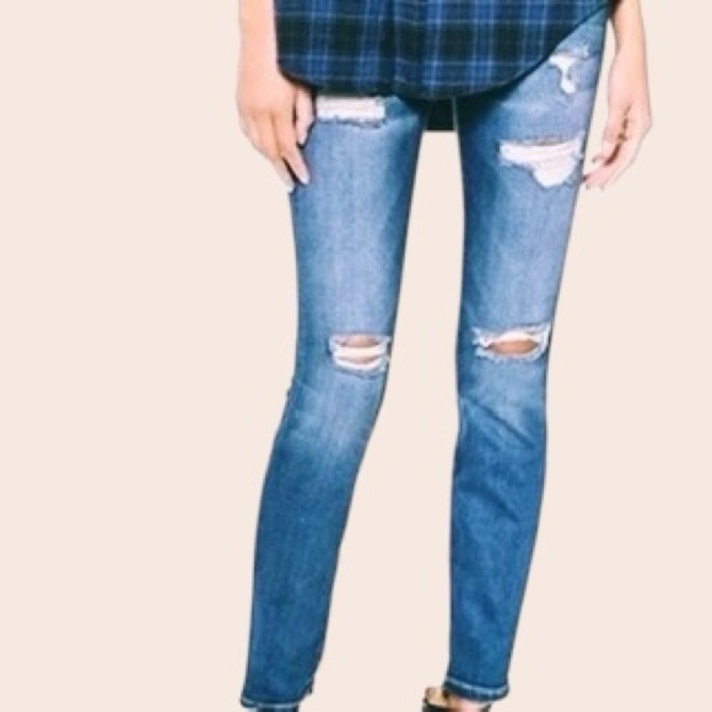 Current/Elliott ‘The Stiletto’ Distressed Skinny Jean in Benett Destroy Size 25